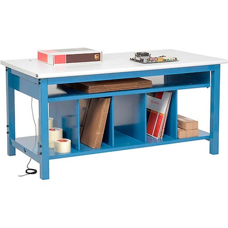 Global Industrial Packing Workbench W/Lower Shelf Kit, ESD Safety Edge, 60inW x 30inD 244213